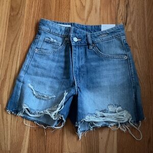 Zara Blue Distressed Jean Shorts